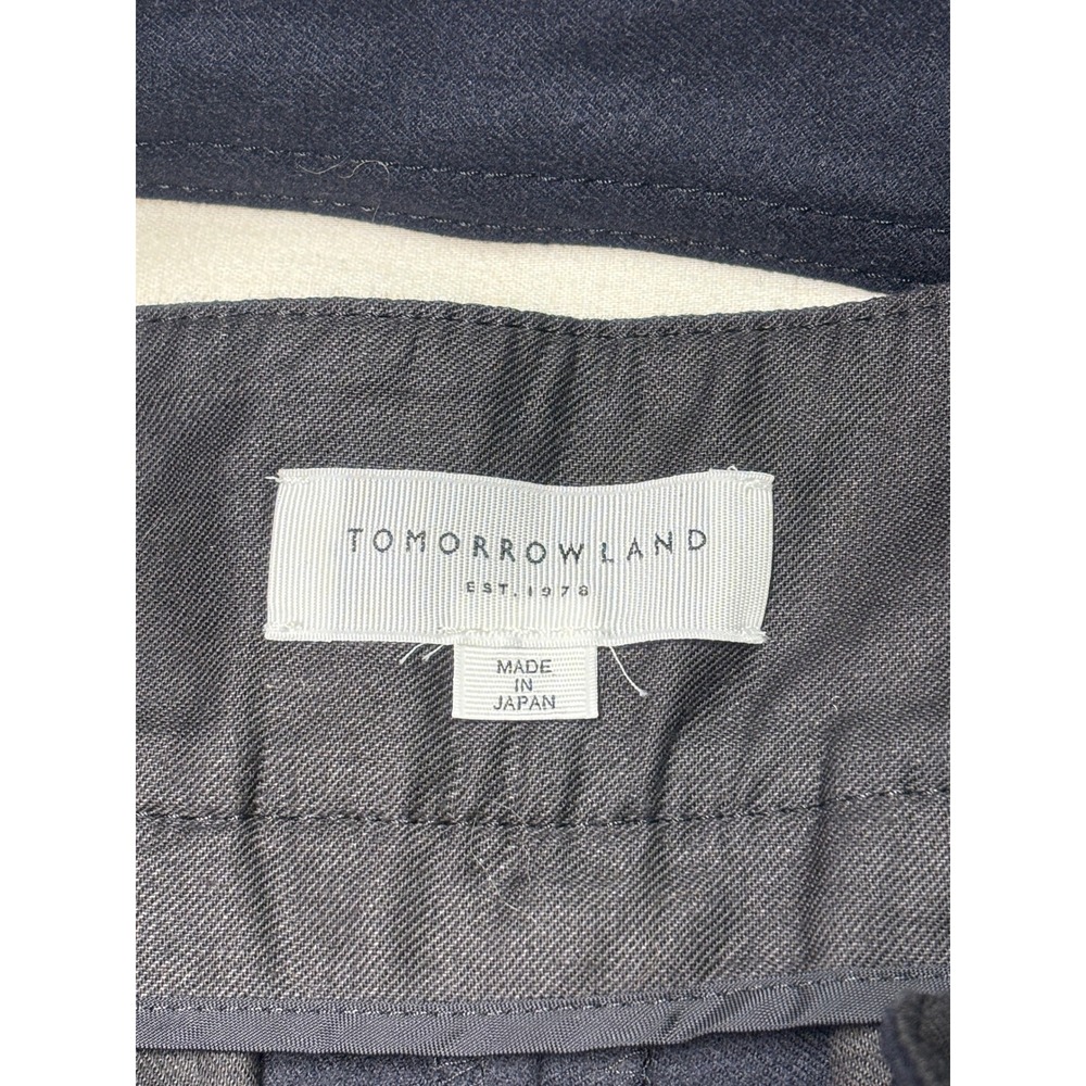 Tomorrowland Japan Navy Blue Wool Blend Wide Leg Belted Pleated Womens W30 L26 - Picture 3 of 12